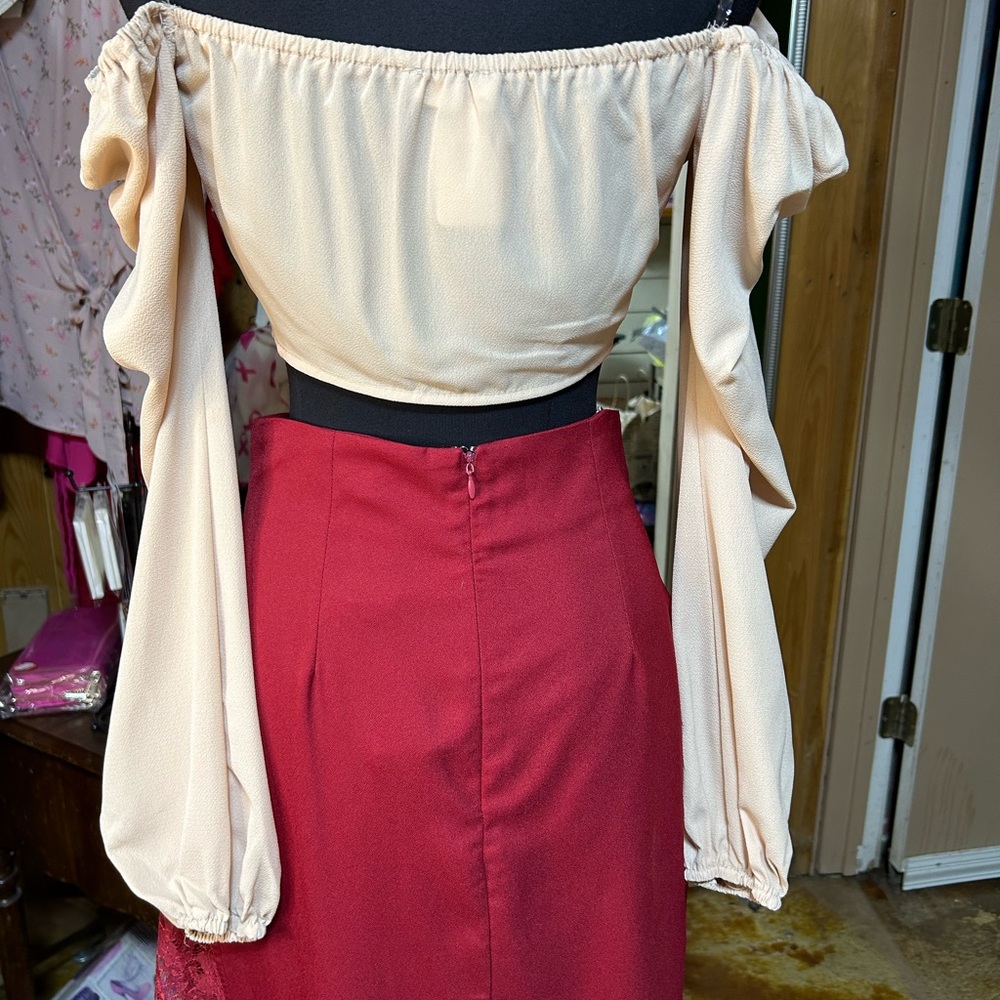 Cream Tie Front Crop Long Sleeve NWT - Picture 9 of 11